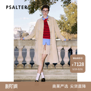PSALTER诗篇反绒真皮宽松翻领长款 H型皮衣外套2025冬款