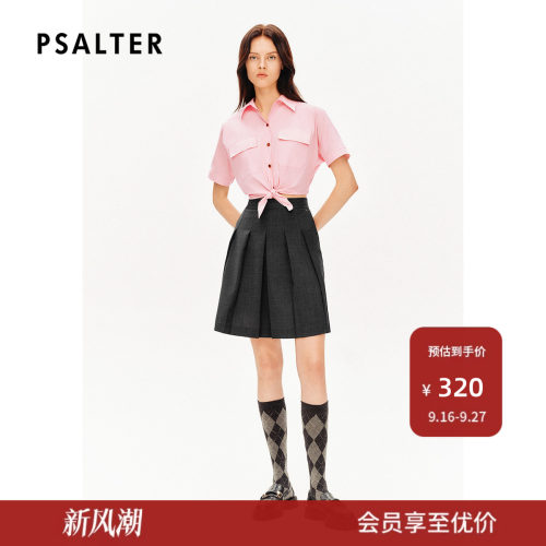 【春夏主推】PSALTER诗篇衬衫拼接假两件百褶裙连衣裙