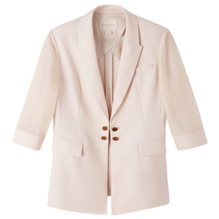 诗篇夏简约通勤醋酸桑蚕丝七分袖西装外套