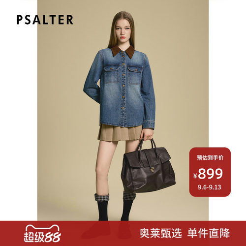PSALTER诗篇灯芯绒撞色翻领复古丹宁牛仔衬衫2025秋季新款
