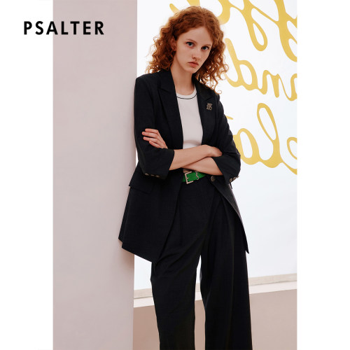 [智性学院风]PSALTER诗篇复古休闲七分袖羊毛西装外套夏款