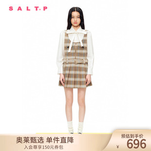 假两件千金学院风复古格纹连衣裙 SALT.P可颜2024春衬衫