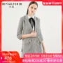 Psalm Women mùa thu mới đi lại sọc dọc ngực đôi tay áo mỏng - Business Suit đồ nữ đẹp