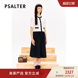 PSALTER诗篇撞色圆领学院风针织开衫 吊带连衣裙两件套夏款
