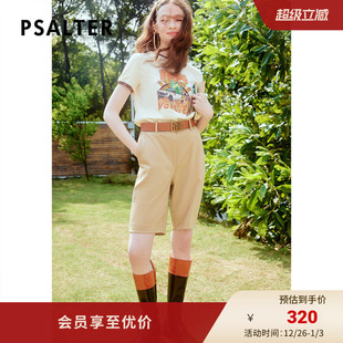 休闲裤 诗篇夏宽松直筒简约百搭短裤 五分裤