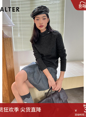 PSALTER诗篇48支羊毛珠地修身显瘦高领打底衫毛针织衫冬款