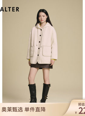 诗篇专选复古宽松H型圈圈绒连帽羽绒服女2025冬季款