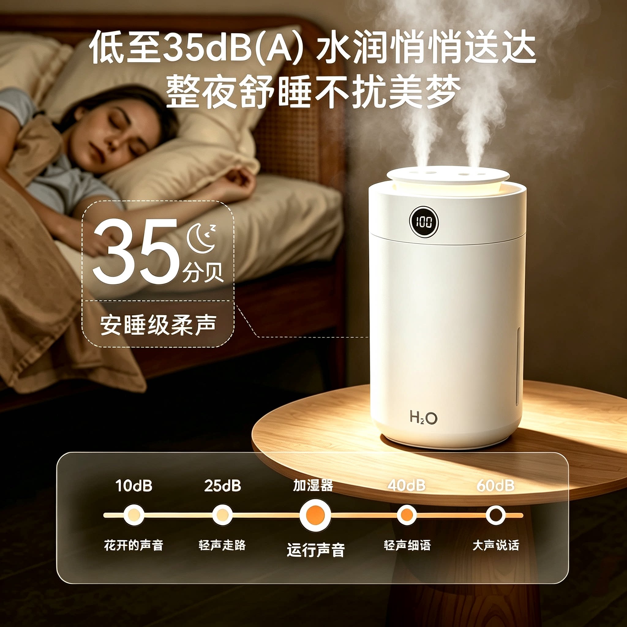 加湿器大雾量便携卧室家用静音充电大容量纳米喷雾补水婴儿雾化器