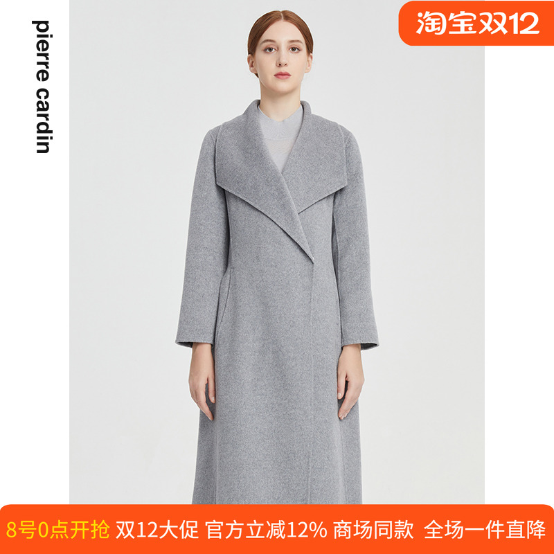 皮尔卡丹中长款通勤大衣