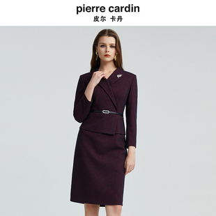 新款 暗红色假两件连衣裙加厚保暖裙P4425E4916T3 秋季 皮尔卡丹女装