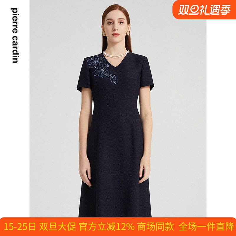 通勤淑女纯色修身连衣裙