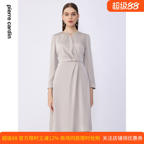 通勤淑女纯色百搭连衣裙