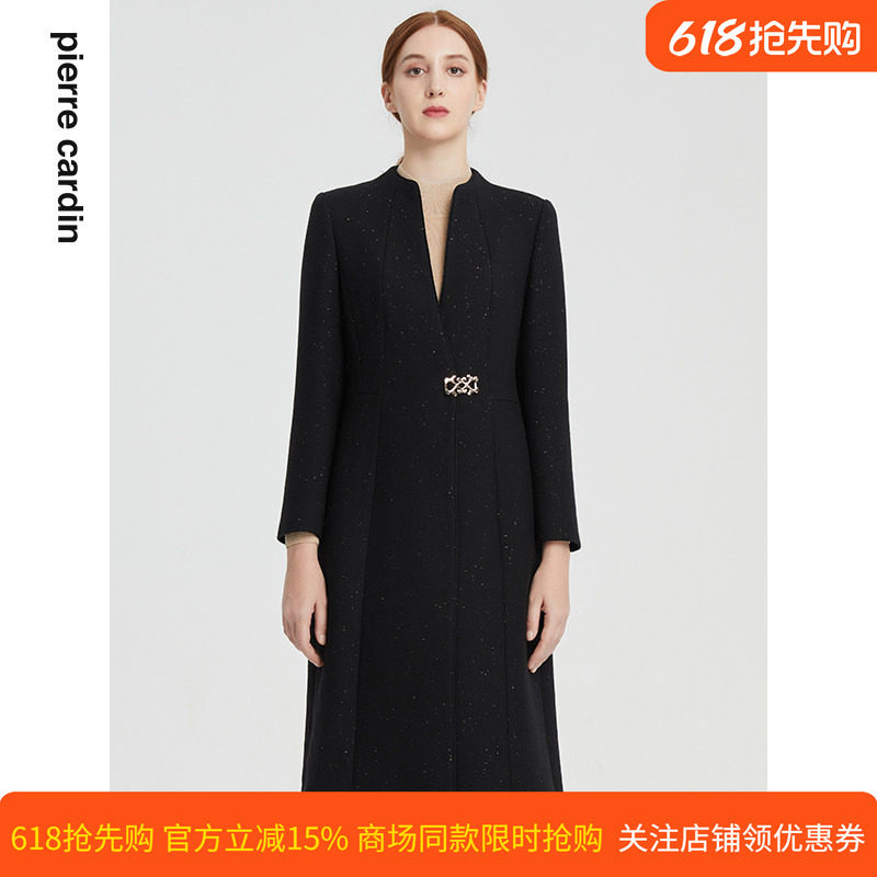 商场同款皮尔卡丹女装秋季新款端庄淑女百搭中长款风衣