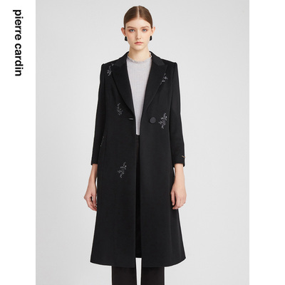 皮尔卡丹女装中长款通勤大衣