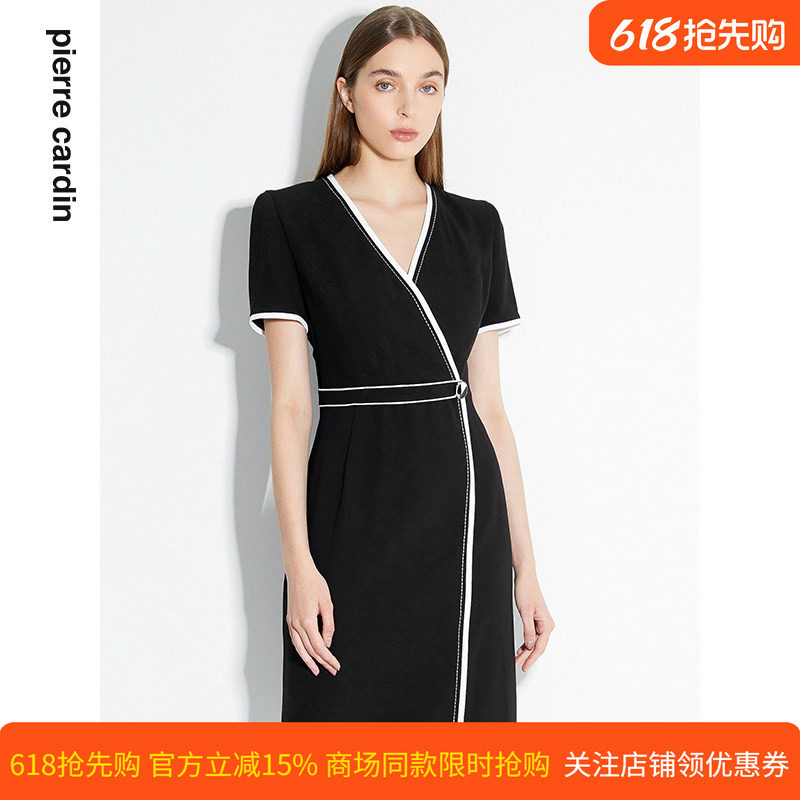 商场同款皮尔卡丹女装夏季新款轻商务职场高频连衣裙C31DS027B0