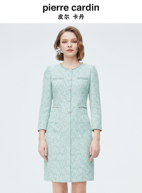商场同款皮尔卡丹女装淑女小香风修身通勤连衣裙P4112E4022G3