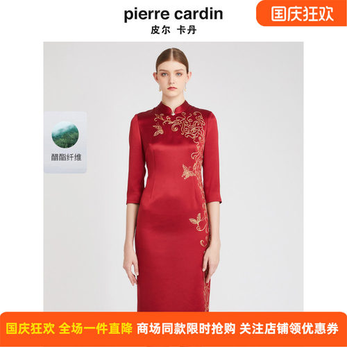 通勤淑女纯色端庄连衣裙