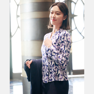 印花桑蚕丝衬衫 P51098B5003Z3 长袖 26春新款 真丝 皮尔卡丹女装