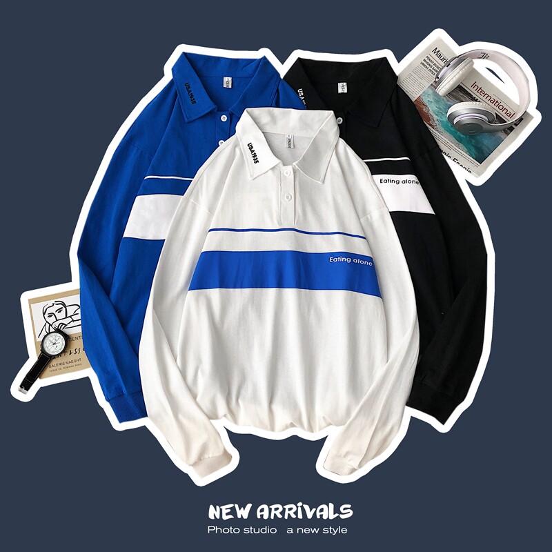 XZ216-T27-P38 【纯棉】2019男士新款翻领长袖T恤POLO 控价55图片