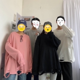 XZ216-WY37-P48新男女圆领情侣破洞卫衣，男装卫衣，星座716