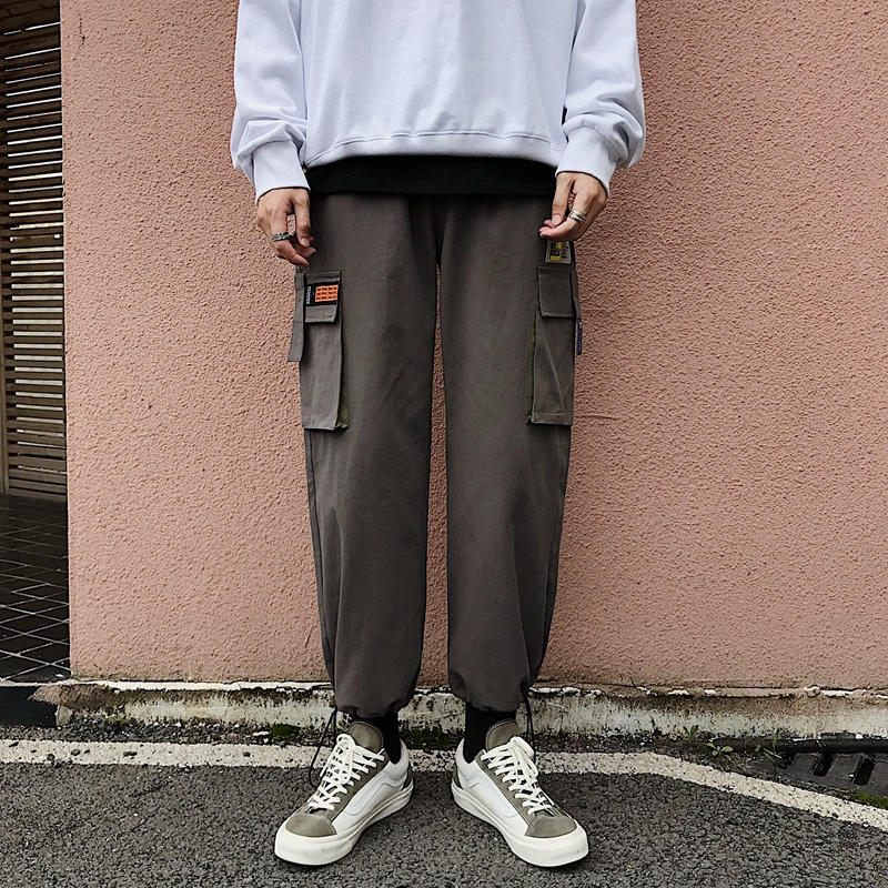 XZ216-K22-P48S-4XL19秋冬男士休闲拼接立体口袋工装休闲裤灰，男装休闲裤，星座716