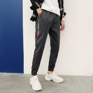 XZ216-9218-P35 秋新款男士灯芯绒休闲裤修身男港风学青年9分裤图片
