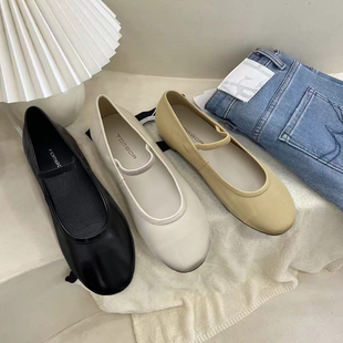 tombor法式芭蕾舞玛丽珍鞋子女新款2025年春季圆头一字扣玛丽珍鞋