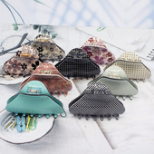 尾货甩抓夹韩版 发抓D夏季 大号脑后鲨鱼夹发饰洋气盘发醋酸树脂发