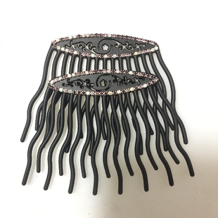 优质水钻日韩饰品牛筋树脂对插耐摔插梳盘发梳脑后披肩发马尾