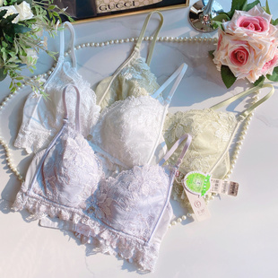 原288卡x品牌货薄棉BC杯无钢圈无侧骨内衣聚拢调整型蕾丝文胸奶罩