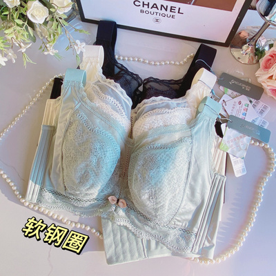 第二X密桑蚕丝EF大杯全罩抹胸软调整型内衣大胸显小超稳5扣文胸