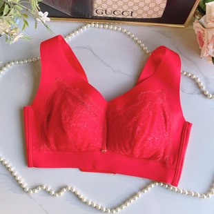 品牌撤柜货闪银蕾丝薄棉BC杯无钢圈美背文胸罩聚拢调整抹胸款 内衣