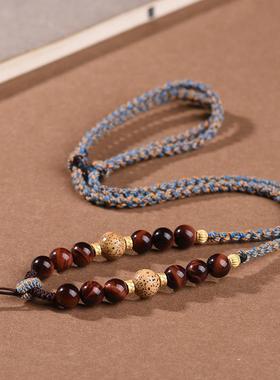 2026藏式民族风手搓棉线绳编织吊坠绳四股编金刚结项链绳子男女可