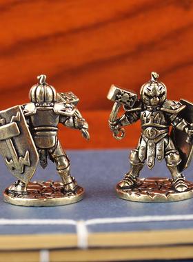 2026复古黄铜盾牌兵人模型手办黄铜摆件装饰跨境热卖装饰品男生摆