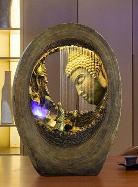 2026中式佛流水摆件客厅落地喷泉办公室禅意风水招财水景家装饰品