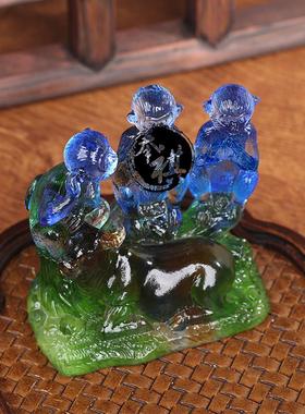 2026宋韶光马年吉祥物属蛇[灵鹿长春]吊坠摆件宋绍光招财琉璃装饰