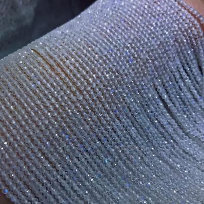 20252MM3MM天然斯里兰卡蓝月光切面刻面散珠 蓝月光石足球面半成