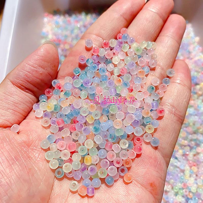 2025新品4mm冰透玉石冰种玻璃米珠 手工diy串珠散珠手链项链配件