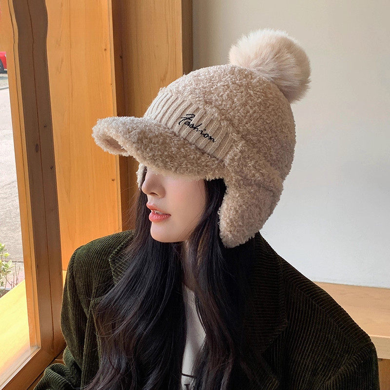 GnvgmLee保暖毛线鸭舌帽女款冬季针织毛绒棒球帽骑车护耳雷锋帽子,服饰配件/皮带/帽子/围巾,帽子,淘宝优惠券,粉丝福利购,淘宝优惠卷