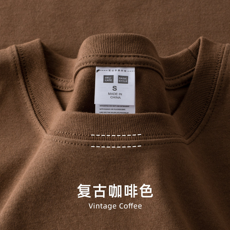 250g重磅短袖情侣简约圆领纯棉t