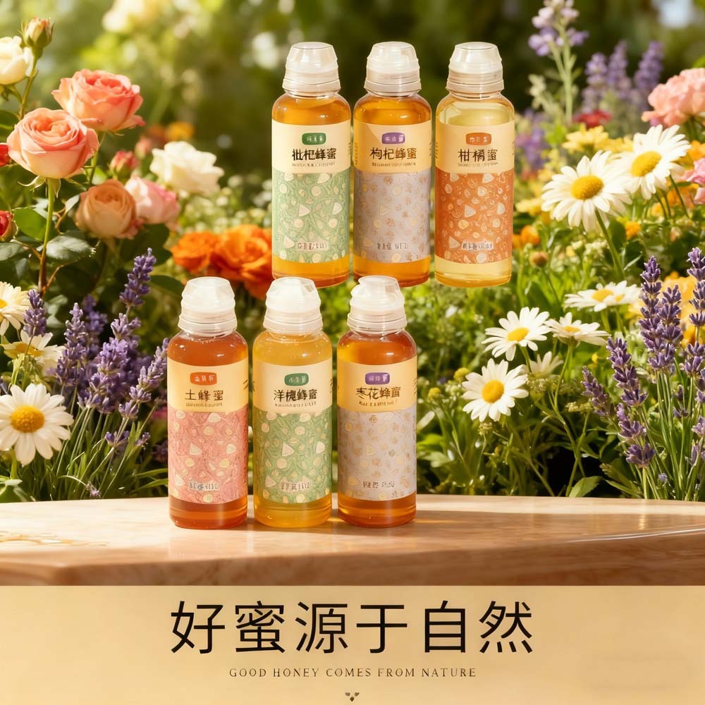 百花挤压瓶500g土蜂蜜枣花枸杞洋槐小包装天然野花纯