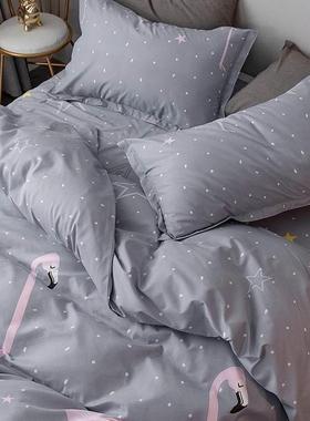 4pc bedsheet set flat sheet student bed cover single/double