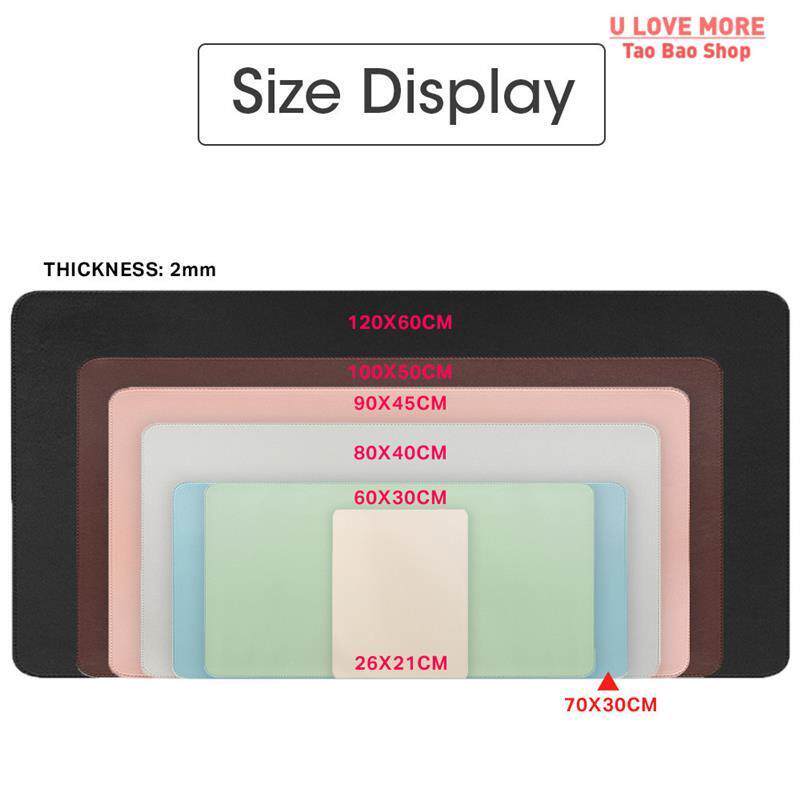 Portable PU Mouse Pad Side Leather Mousepad Waterproof Keybo