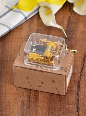 Hand cranked acrylic music box ornament, birthday and