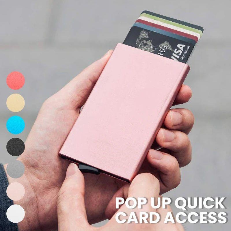 RFID Blocking Slim PopUp Wallet  Minimalist Credit Card Ho