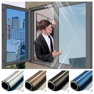 One Way Mirror Window Film Privacy Stained Glass Vinyl for H