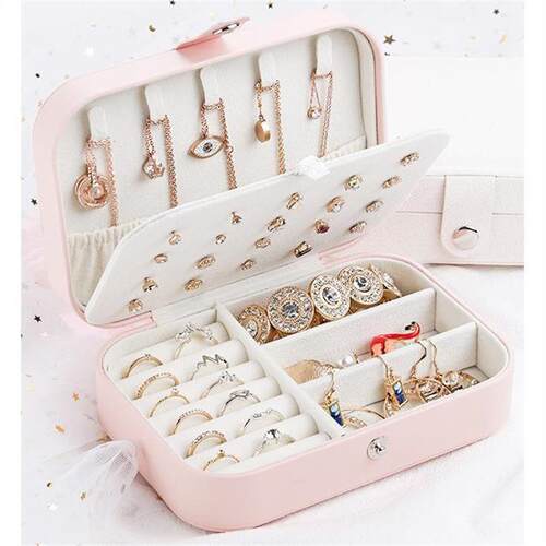 Portable jewelry storage box Necklace storage box饰品收纳盒