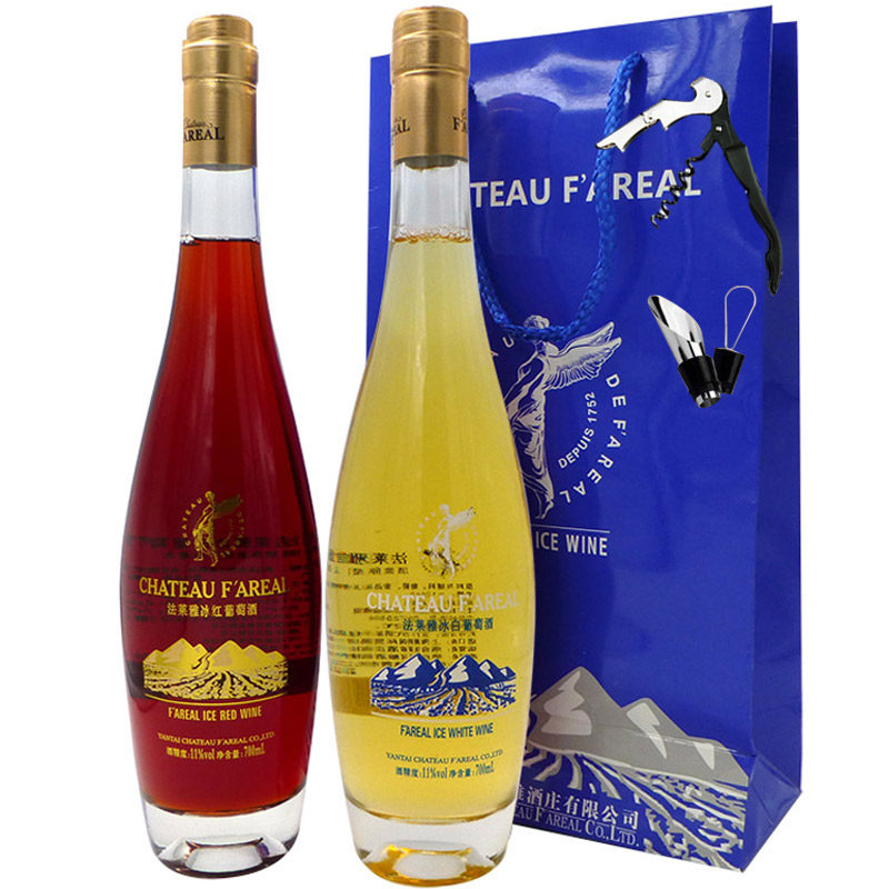 法莱雅冰红冰白甜型红葡萄酒加拿大原酒冰酒女甜红酒2支正品包邮