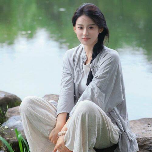 心动的信号柯爱林同款棉麻女复古中式宽松大码立领盘扣亚麻开衫女