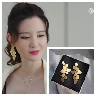 闪耀的她景知秋张萌同款S925纯银耳针耳环韩版个性走秀冷淡风耳饰